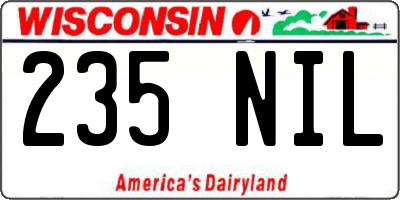 WI license plate 235NIL