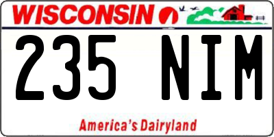 WI license plate 235NIM