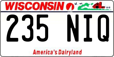 WI license plate 235NIQ