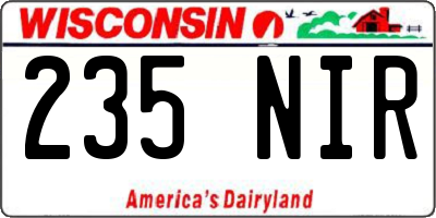 WI license plate 235NIR