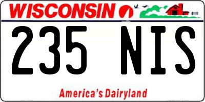 WI license plate 235NIS