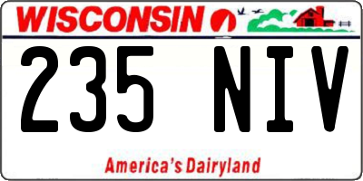 WI license plate 235NIV