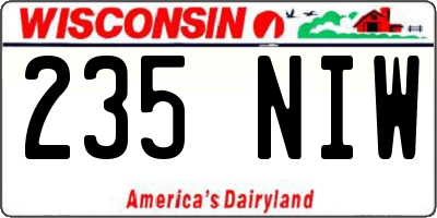 WI license plate 235NIW