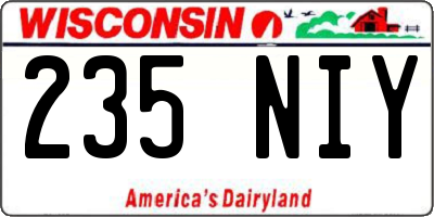 WI license plate 235NIY