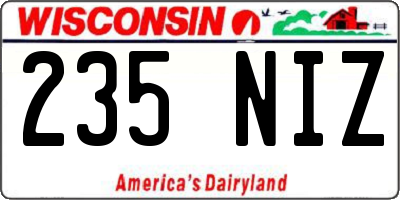 WI license plate 235NIZ