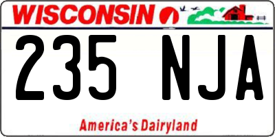 WI license plate 235NJA