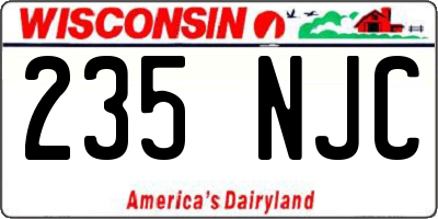 WI license plate 235NJC