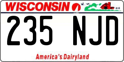 WI license plate 235NJD