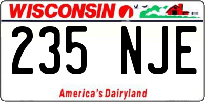 WI license plate 235NJE