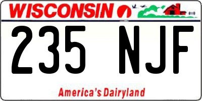 WI license plate 235NJF