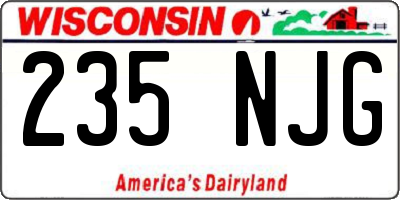 WI license plate 235NJG