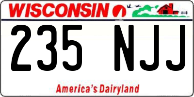 WI license plate 235NJJ