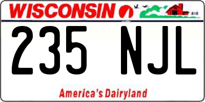 WI license plate 235NJL