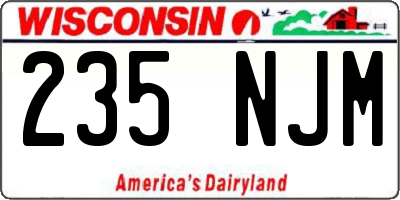 WI license plate 235NJM