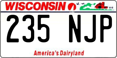 WI license plate 235NJP