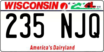 WI license plate 235NJQ