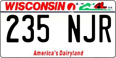 WI license plate 235NJR