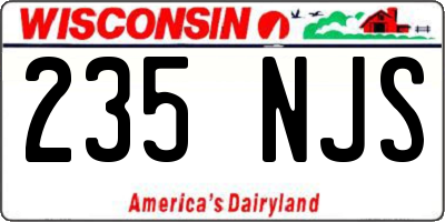WI license plate 235NJS