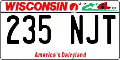 WI license plate 235NJT