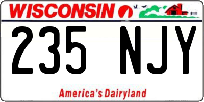 WI license plate 235NJY