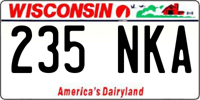 WI license plate 235NKA