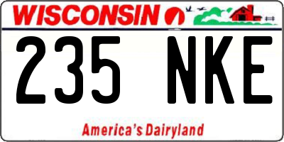WI license plate 235NKE