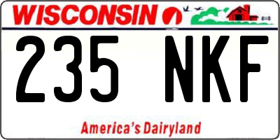 WI license plate 235NKF