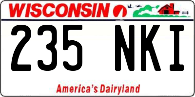 WI license plate 235NKI
