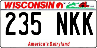 WI license plate 235NKK