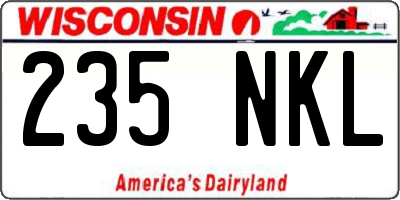 WI license plate 235NKL