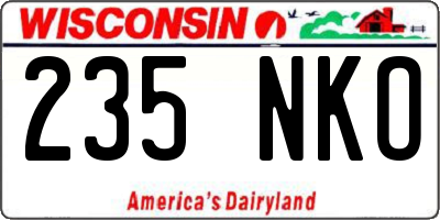 WI license plate 235NKO