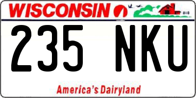 WI license plate 235NKU