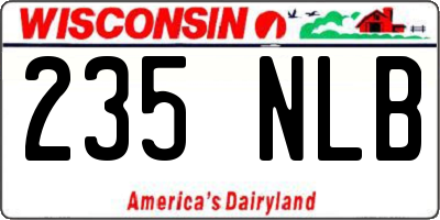 WI license plate 235NLB