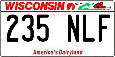 WI license plate 235NLF