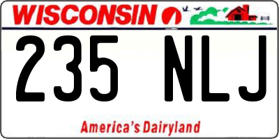 WI license plate 235NLJ