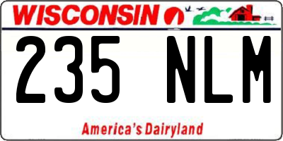 WI license plate 235NLM