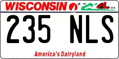 WI license plate 235NLS