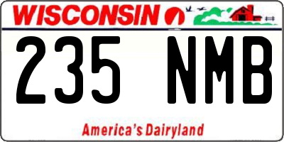 WI license plate 235NMB