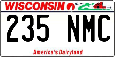 WI license plate 235NMC
