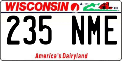 WI license plate 235NME