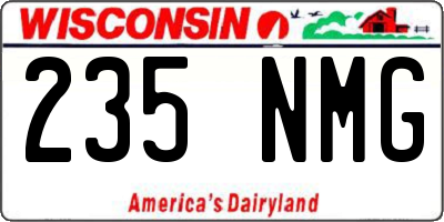WI license plate 235NMG