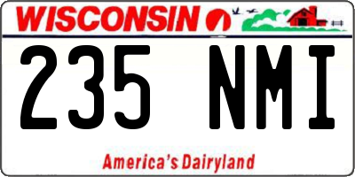 WI license plate 235NMI