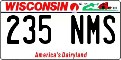 WI license plate 235NMS