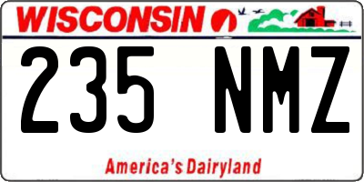 WI license plate 235NMZ