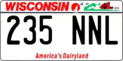 WI license plate 235NNL