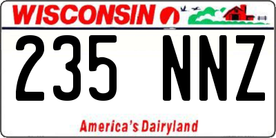 WI license plate 235NNZ