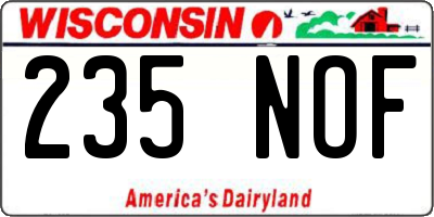 WI license plate 235NOF