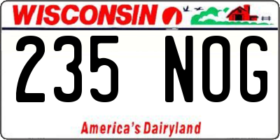 WI license plate 235NOG
