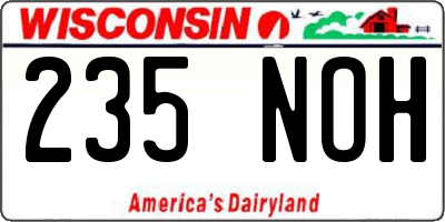 WI license plate 235NOH
