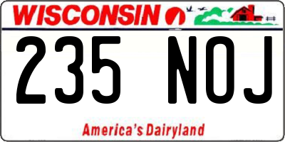 WI license plate 235NOJ
